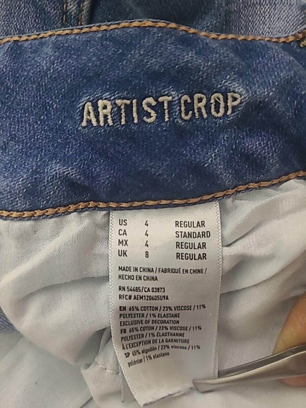 American Eagle Outfitters Super Skinny Stretch Artist Crop Distressed Jeans 4 - Picture 4 of 11